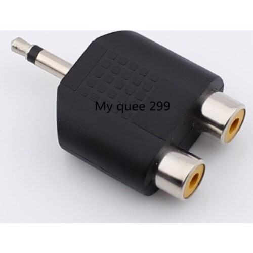 Audio 3.5 single voice turn double lotus head 3.5 turn RCA audio converter connector 3.5 turn double lotus