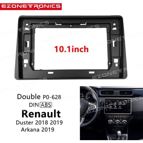 1-2Din Car DVD Frame Plug Audio Fitting Adaptor Dash Trim Kits Facia Panel 10.1inch For Renault Duster 2018 Arkana 2019 Radio