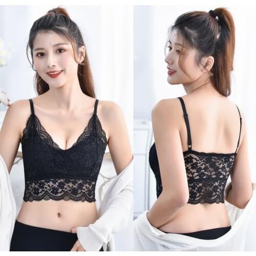 New Women Sexy Lace Underwear Tube Crop Sleep Top Strapless Active Bra Push Up Erotic Lingerie Female Wire Free Bralette