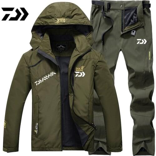 Daiwa Fishing Suit Men Spring Autumn Thin Fishing Clothing Breathable Waterproof Hiking Fishing Jacket Outdoor Fishing Wear 6XL