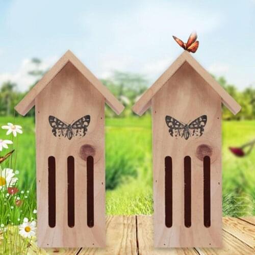 Wooden Butterfly House Resting Place for Bees Insects Ladybirds Solitary