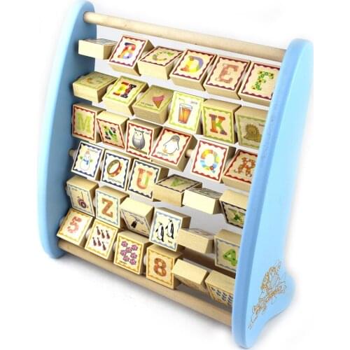ELC baby wood flap frame letters digitals learning rack wooden puzzle toys