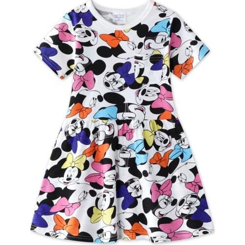 Kids Dresses Baby Girls Dress Girls Summer Dress Cartoon Minnie Dress Princess 1-10Years