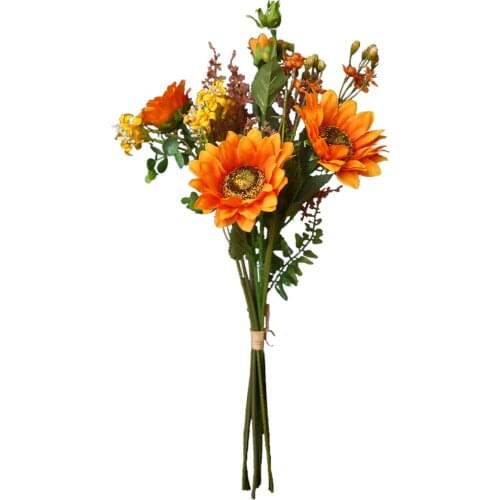 Artificial Sunflower Bouquet Indoor Outdoor Balcony Garden Living Room Home Decoration Artificial Flowers Wedding Silk Flower