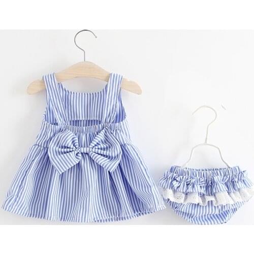 Baby Girl Clothing Sets Summer Striped Dress+Shorts 2Pcs Newborn Baby Girl Clothes Infant Clothing Outfits for Babies 2021