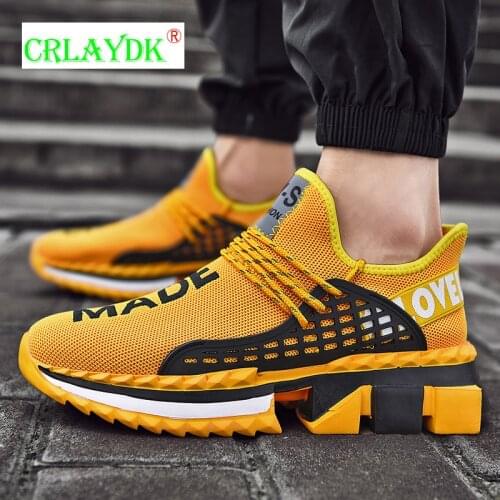 CRLAYDK Fashion Men Sports Shoes Breathable Mesh Sneakers Trainers Platform Slip On Casual Walking Increase Deportivas Hombre