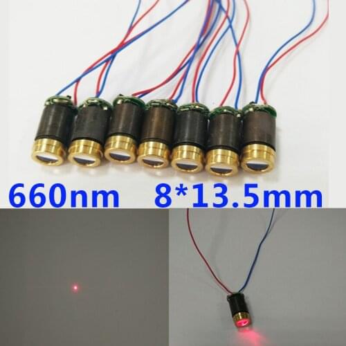 Diameter of 8 mm660nm red dot laser module machine equipment dedicated red dot laser radium shoots the light emitter
