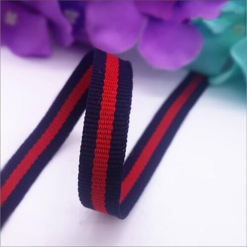 Promotion Best Quality Blue and red stripes Grosgrain Ribbon 1cm Width For Gift Wrapping Sew On Garment DIY decorations 1meter