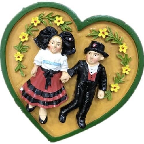 New Hand-painted French Couple 3D Fridge Magnets Travel Souvenirs Refrigerator Magnetic Sticker Gift