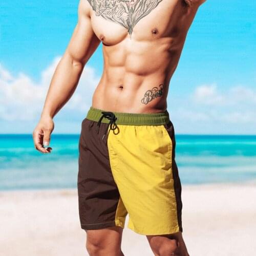 Des81 2020 trend patchwork beach shorts swimsuits men swimwear sunga quick dry board surfing swim trunk boxer sportswear briefs