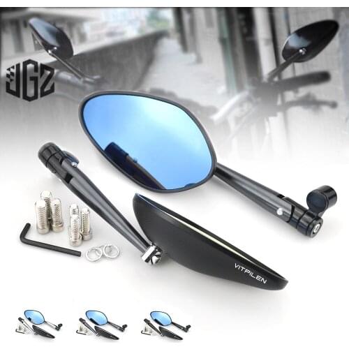 Motorcycle Accessories CNC Aluminum Handlebar Rear View Side Mirrors for Husqvarna Vitpilen 250 401 701 2013 - 2021 Blue Glass