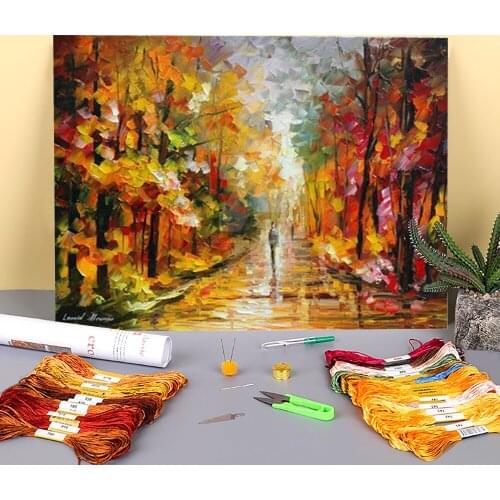 After The Rain Printed 11CT Cross Stitch Embroidery Full Kit DMC Threads Handicraft Painting Hobby Handiwork Home Different