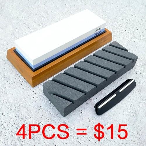 Double-sided sharpening stone set Correction stone base Angle guide Kitchen knife sharpener grinding whetstone apex egde blade