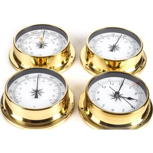 115mm Wall Mounted Thermometer Hygrometer Barometer Watch Tidal Clock Weather Station Indoor Outdoor