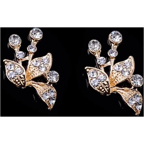 2019New 100Pcs Rhinestones butterfly leaves button for DIY Wedding Bridal headdress jewelry or hair accessories HZ570