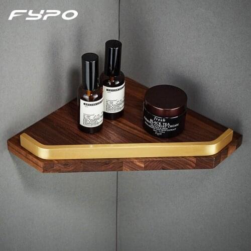 Fypo Bathroom Shelf Organizer Wood Corner Shelves Shower Storage Rack Wall Holder Shampoo Holder Bathroom Accessories