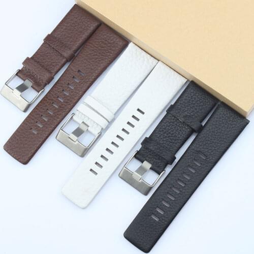 22mm 24mm 26mm 28mm 30mm Genuine Leather Watchband For DIE-SEL Black Brown White Watch Strap Men Woman Bracelet Stock Free ship
