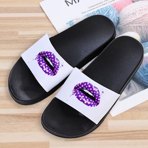 Sexy star lipstick lips Pattern flip flops 2021 women slippers Comfortable Summer Beach Fashion Open Toe