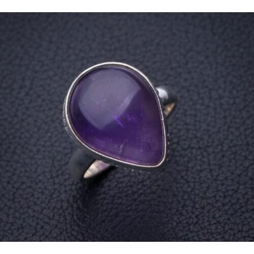 StarGems Natural Amethyst Handmade 925 Sterling Silver Ring 6.75 E2744