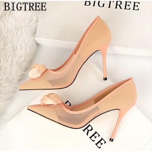 Pointed Toe High Heels Party Shoes Wedding Shoes Bride Pink Heels Italian Elegant Shoes For Woman Tacones Altos Mujer Sexy