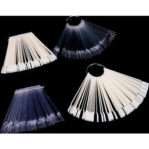 50 PCS Square head nail color card nail polish glue fan-shaped display board