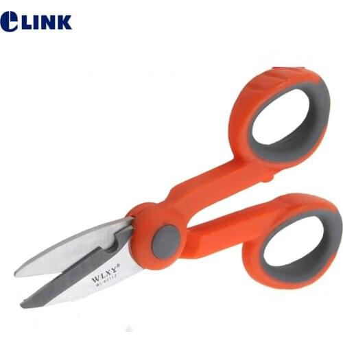 WLXY WL-9011Z Kevlar fiber pigtail jumper scissors with Sawtooth 3CR13 Stainless steel hand tools for cutting wire free shipping