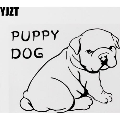 YJZT 16.1CM×12.9CM Fun Animal Puppy Dog Vinyl Decal Car Sticker Black/Silver Accessories 8C-0590