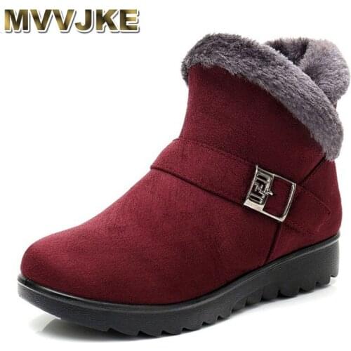 MVVJKEwinter short plush fur warm snow boots plus size platform ankle boots for women Zipper suede shoes for women freeE079
