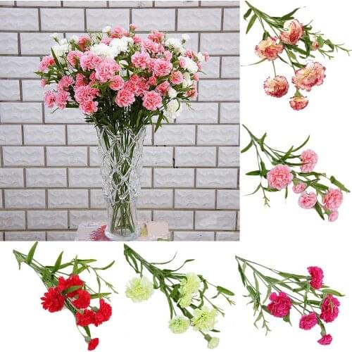 1Pc Carnation Artificial Flower Fake Plant Simulation Flowers Home Decor Wedding Party Centerpieces Decor