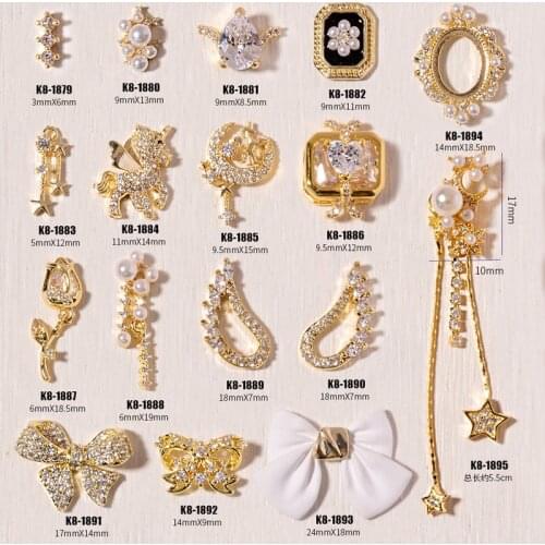 1PCS of Nail Art Zircon Jewelry Bowknot Wings Nail Decoration Zircon Diamond Super Flash Unicorn Rhinestone Nail Design Art