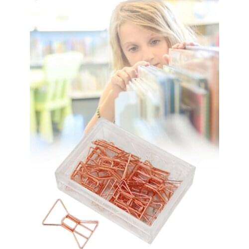 20PCS Paper Clips Christmas Tree Bow Envelope Cactus Clips Rose Gold Office Accessories for Scrapbook Notebook