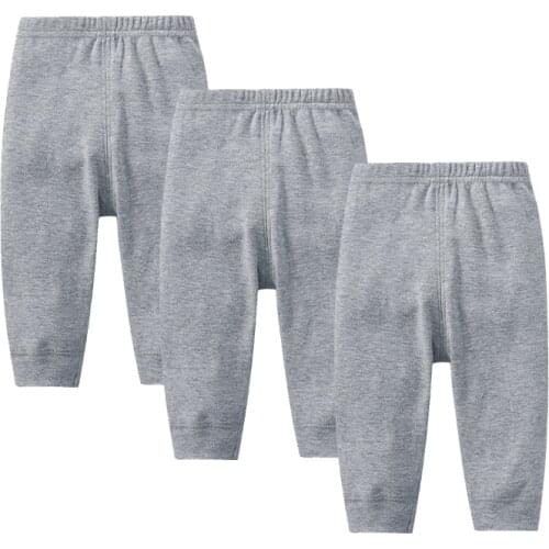 3pcs Baby Pants Children Trousers For Boys Girls solid Kids Summer Cotton Pants Soft Long Trousers 0-24M