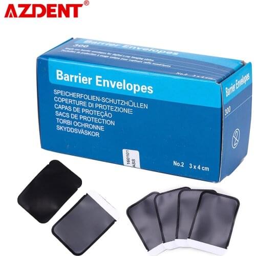 300pcs/Box Dental SIZE #2 Barrier Envelopes for Intra Oral X-Ray ScanX Phosphor Storage Imaging Plates fit 30*40mm Dental Film