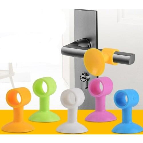 5 Pcs/set Handle Silicone Door Stopper Punch-free Toilet Invisible Silent Anti-collision Door Wall Protector Silencer Crash Pad