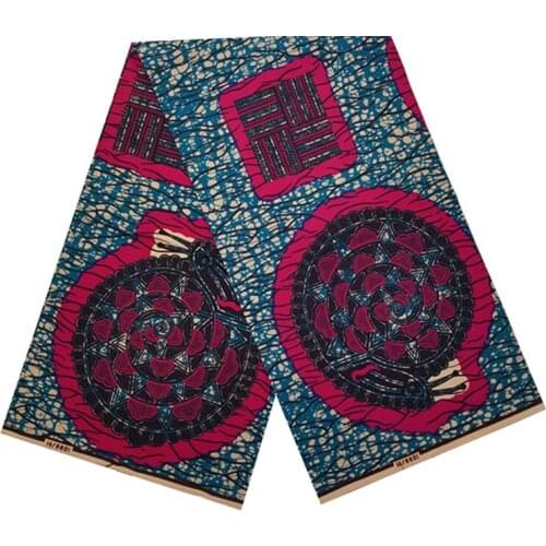 6 Yards Nigerian Style Wax Cotton Print For Fabric Prints 100%Soft Breathable Veritable African Ankara Dye For Clothes S-P 7-12