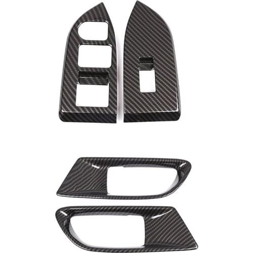AU04 -For Subaru BRZ Toyota 86 2012-2020 Car Inner Door Handle Bowl & Window Lift Switch Decor Cover Trim Frame Accessories