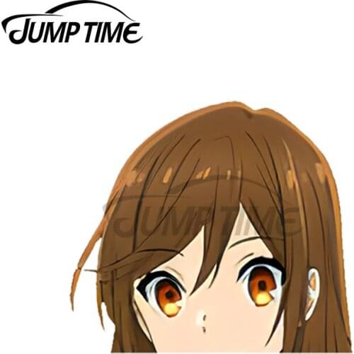 JumpTime 13 x 3.5cm For Kyoko Hori Peeker Car Sticker Window Motorcycle Decal 3D Cartoon Car Styling Waterproof Accessories