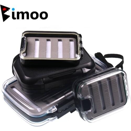 Bimoo 1pc Fly Fishing Pocket Box Waterproof Case for Nymph Dry Wet Flies Trout Carp Salmon Fishing Tackle Boxes