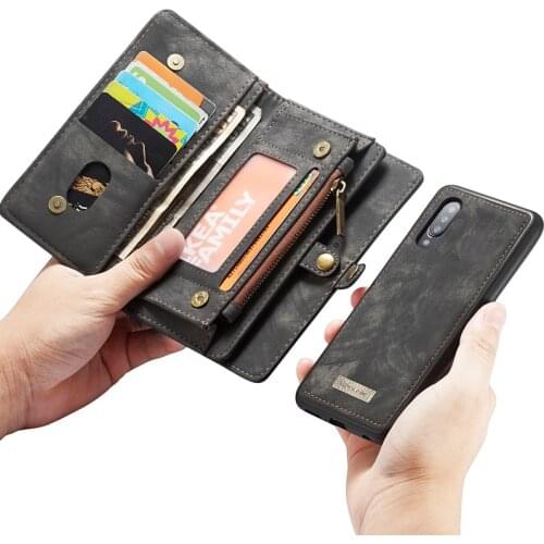For Samsung Galaxy A30 A40 A50 A70 Vintage Magnetic Genuine Leather Wallet Phone Case Bag For S8 S9 S10 Plus 5G Note10+ Note 9 8