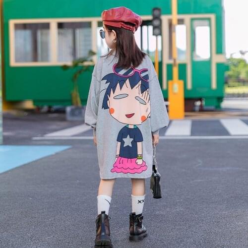Kids Girls dress Cartoon Hoodies Dress Long Sleeve Autumn Outfit 10 to 12 years Fashion Children Girls Clothes