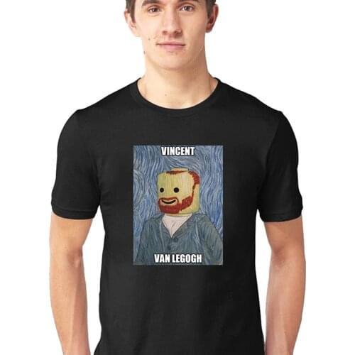Funny Van Gogh Self Portrait Graphic Print T Shirt Cute Art Oil Painting Tops Cotton Casual Loose Plus Size Tees Men Clothing