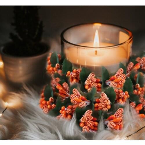Candle Ring Wreath Wreaths Artificial Berries New 1Pcs Durable Quality Christmas Decor for Home Hanging Artificial Berries