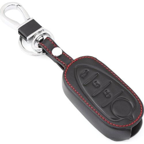 Leather Case Key Cover Fob Fit For Alfa Romeo Mito Giulietta 159 GTA Car Remote Key Case Auto Accessories