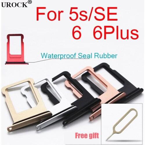 For iPhone 6 6plus Sim Card Tray Micro SD Holder Slot Sim Card Tray for iPhone 5s se with free Open Eject Pin Key
