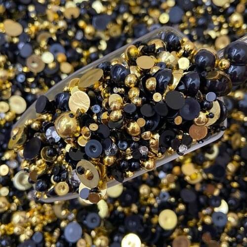 Small Pack White ABS Imitation Pearls Beads Half Round Flatback Pearl Glue On Stones 1.5mm 14mm For Nail Art Crafts Decoration