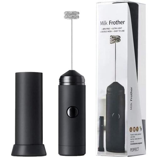 Stainless Steel Frother Coffee Stirrer with Sleeve Base Handheld Electric Milk Eggbeater Drink Coffee Whisk Mixer Blend Tool