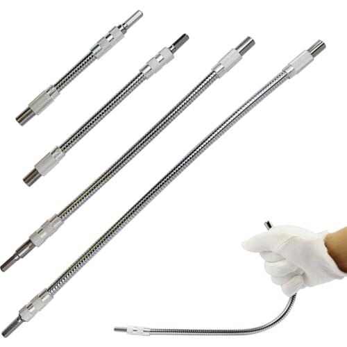 150-400mm Metal Flexible Drill Shaft 1/4''/6.35mm Hex Adapter Connect Extention Screwdriver Bits Holder Rod Tool Accessories