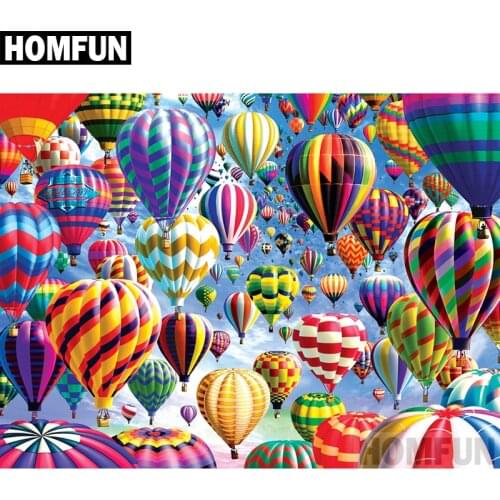 HOMFUN Full Square/Round Drill 5D DIY Diamond Painting "hot air balloon" Embroidery Cross Stitch 5D Home Decor Gift A02492