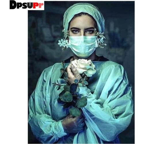 Dpsupr Full Square/Round Drill 5D DIY Diamond Painting "Angle Doctors" Diamond Embroidery Cross Stitch Decor FG04