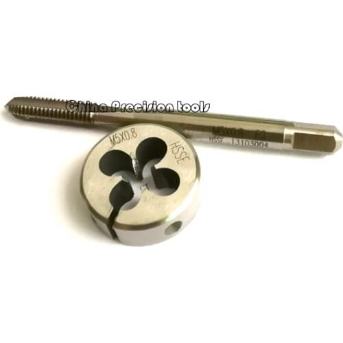 2PCS HSSE Metric thread Straight Flute tap and Die set M5.5 M5.5X1 M5.5X0.5 Adjustable Split dies and taps sets cut tools M5.5*1